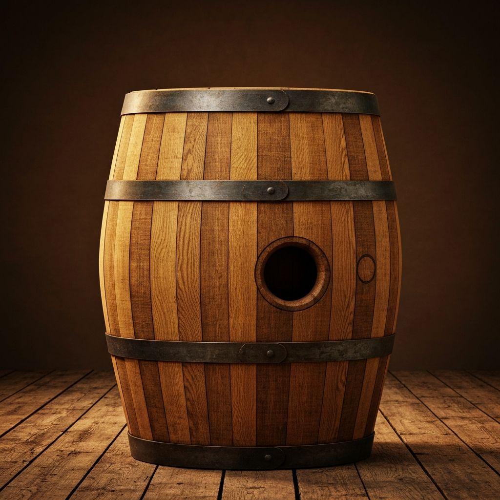 Full Whiskey Barrel - American white oak whiskey barrel from Oregon, available on Vancouver Island